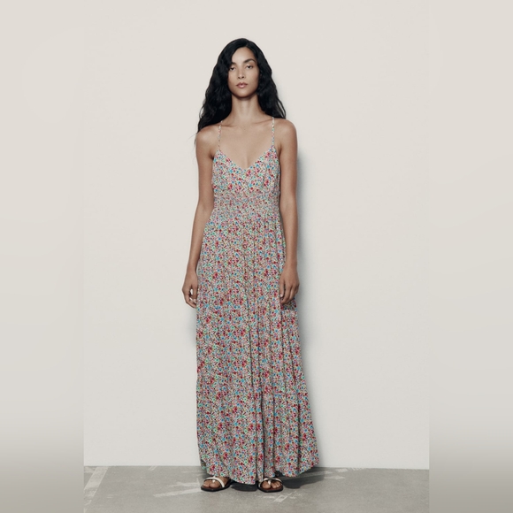 New Zara Floral Printed Midi Dress - 8072/836 - Picture 2 of 11